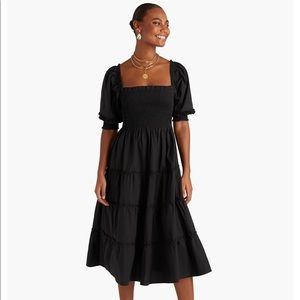 HILL HOUSE HOME NAP DRESS - NESLI BLACK POPLIN xs